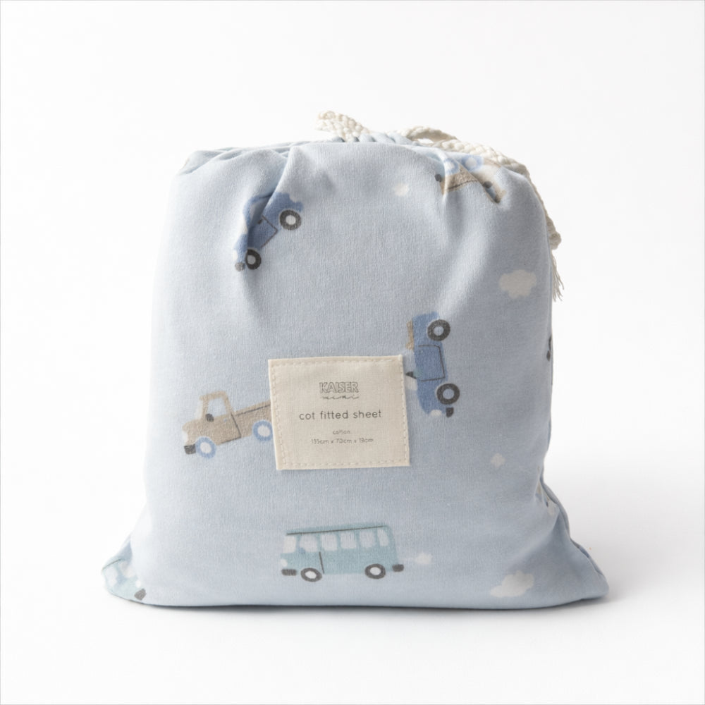 Tiny Tales Baby Fitted Bassinet Sheet - ON THE ROAD